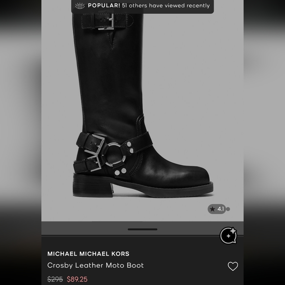 Michael Kors Husk Leather Heeled Boots - Picture 4 of 4